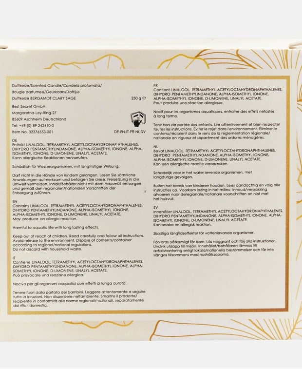 Duftkerze Bergamot Clary Sage
