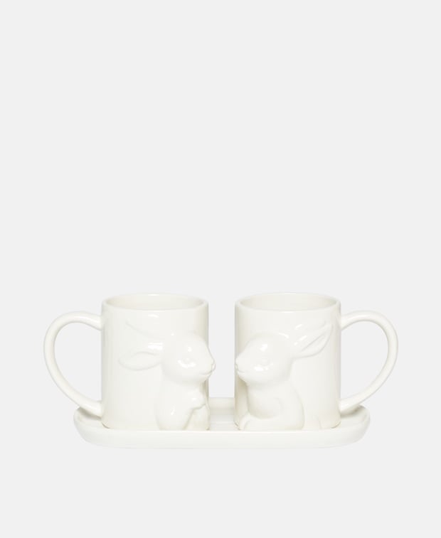 2er Set Kaffeetassen mit Untertasse