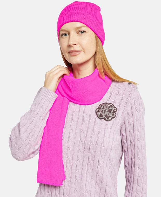 Kaschmir-Set aus Mütze und Schal