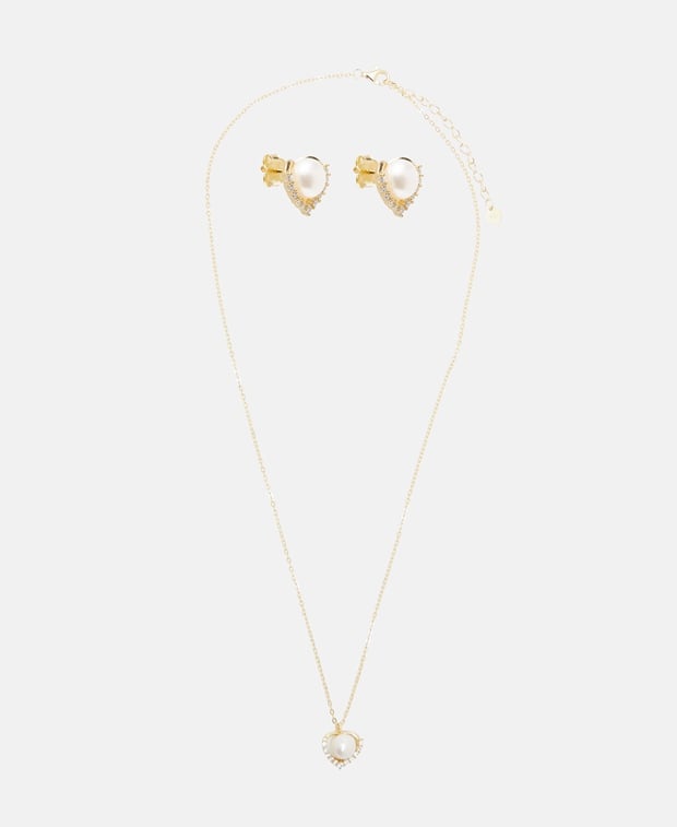 Set aus Halskette und Ohrstecker