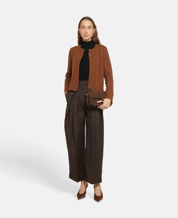Woll-Cardigan mit Kaschmiranteil