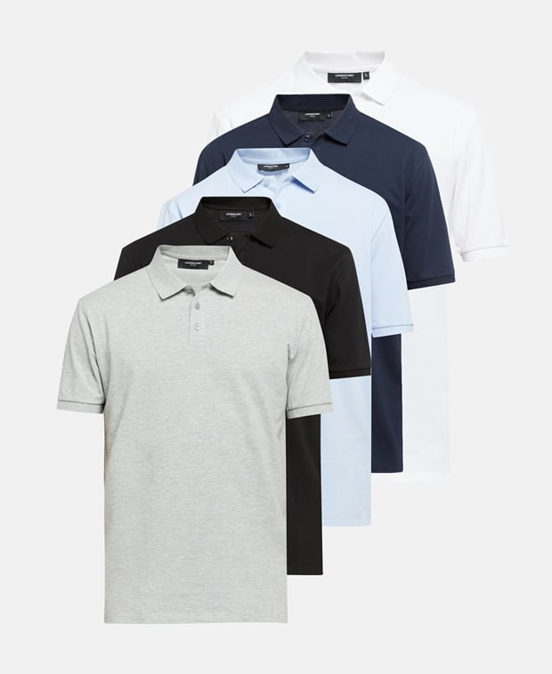 Poloshirt, 5er-Pack
