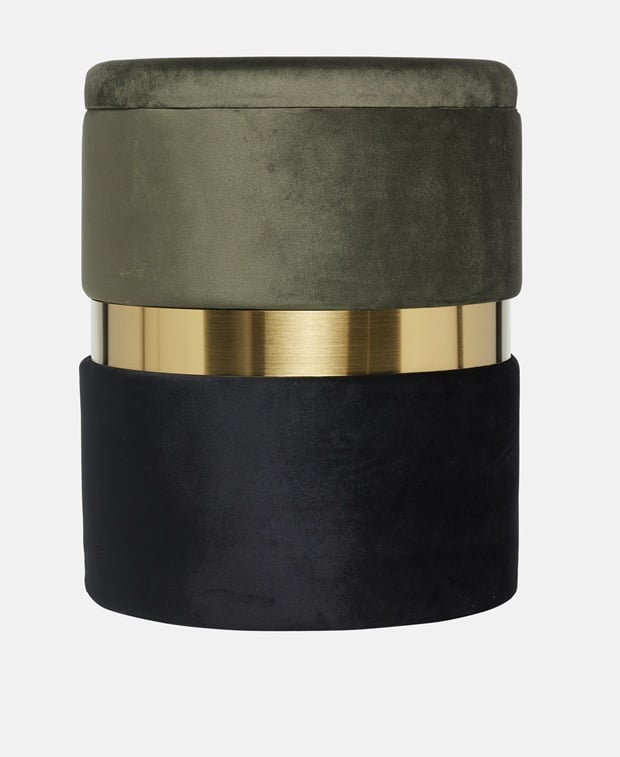 Samthocker mit Stauraum