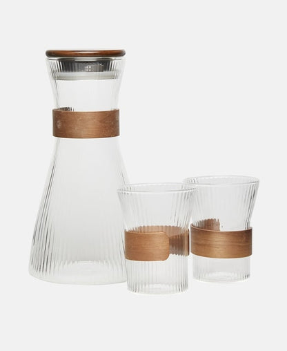 Set aus Karaffe & 2 Gläser