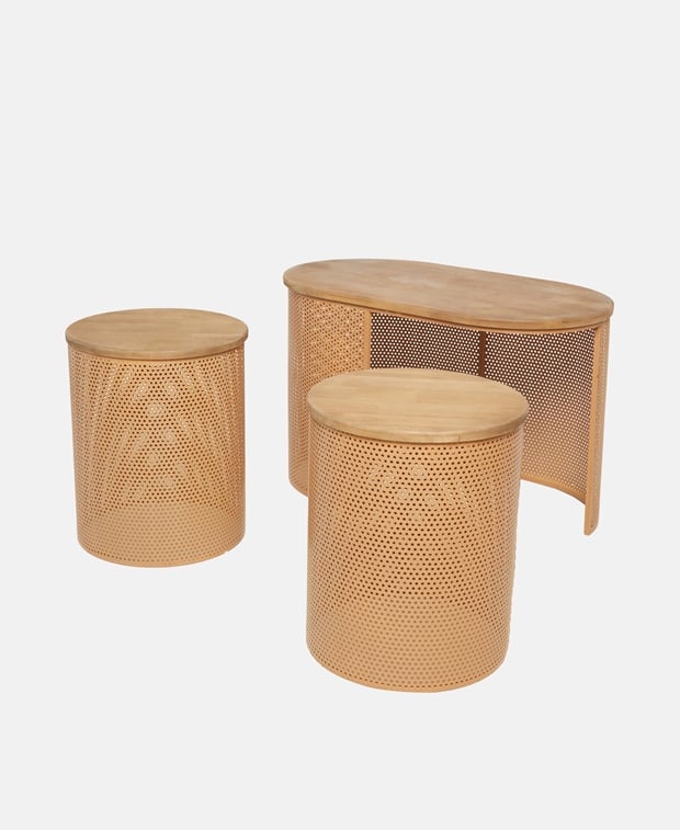 Beistelltisch mit Hocker