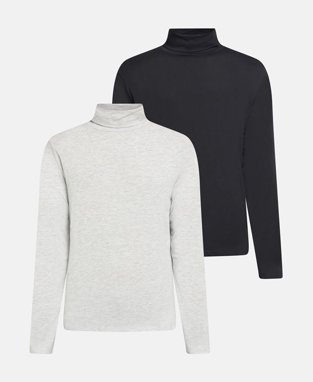 Rollkragen-Top, 2er-Set