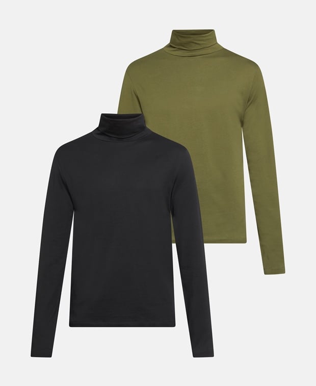 Rollkragen-Top, 2er-Set
