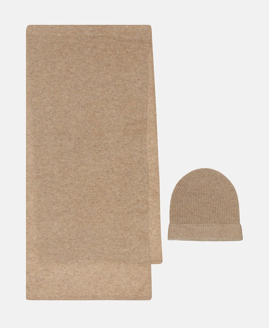 Kaschmir-Set aus Mütze und Schal