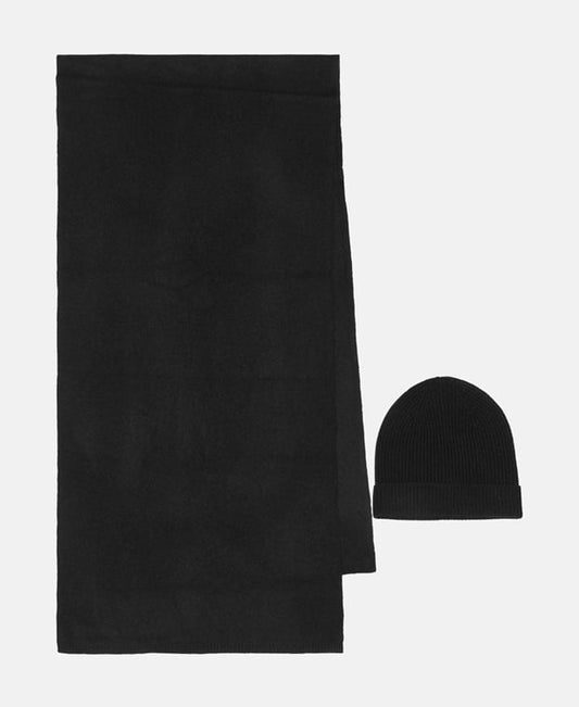 Kaschmir-Set aus Mütze und Schal