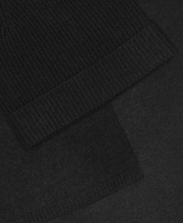 Kaschmir-Set aus Mütze und Schal