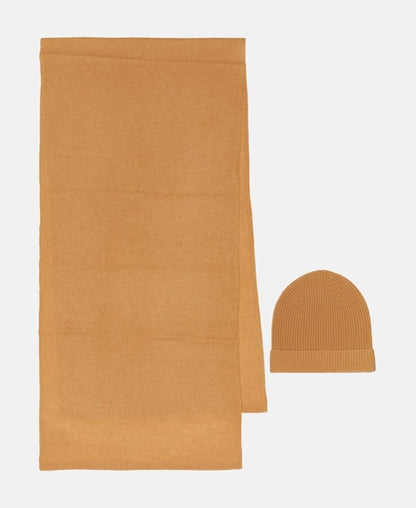 Kaschmir-Set aus Mütze und Schal