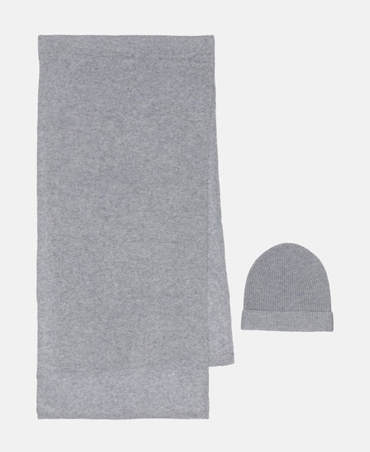 Kaschmir-Set aus Mütze und Schal
