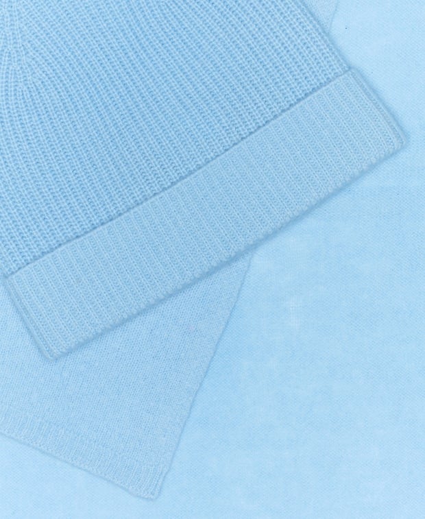 Kaschmir-Set aus Mütze und Schal