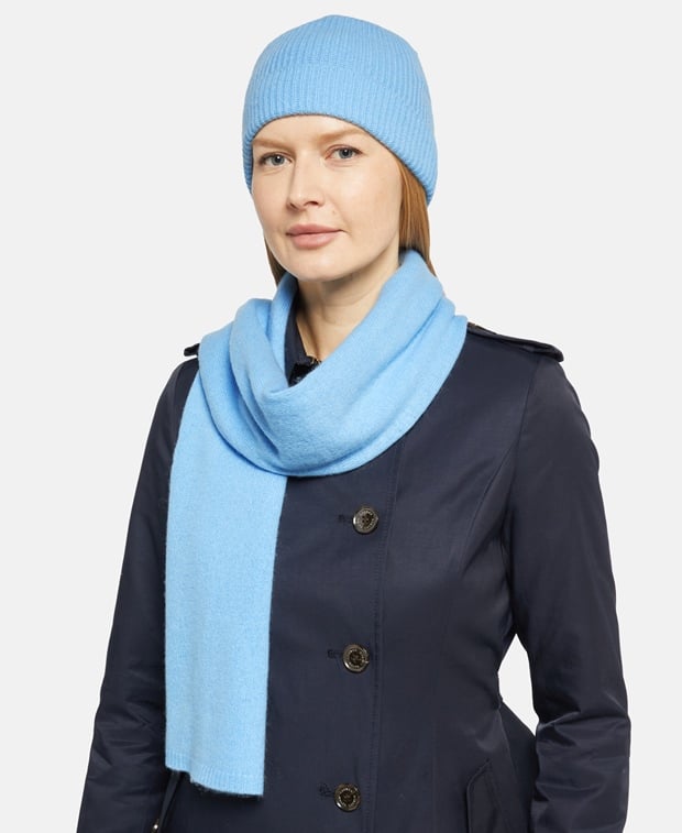 Kaschmir-Set aus Mütze und Schal