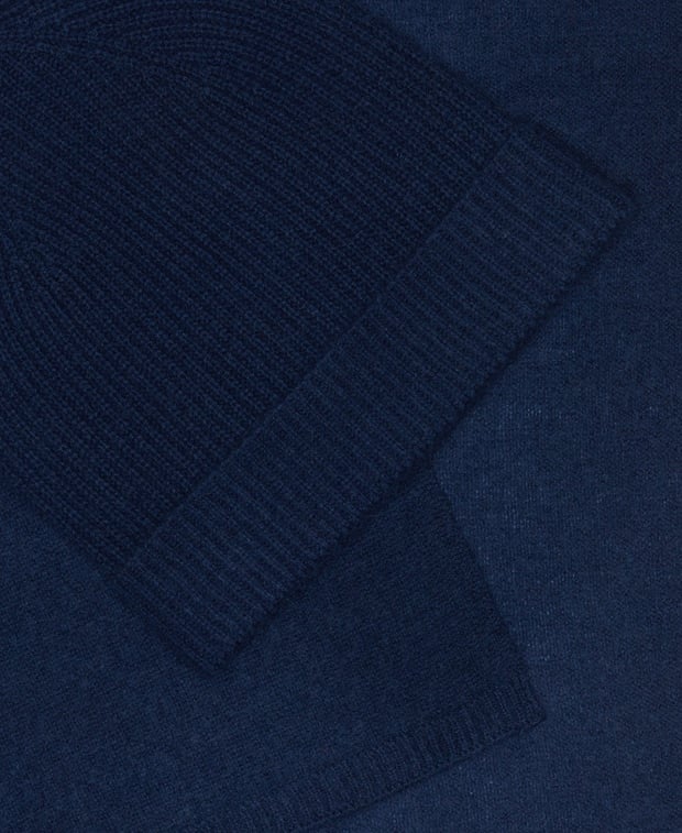 Kaschmir-Set aus Mütze und Schal