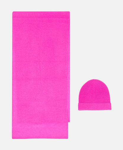 Kaschmir-Set aus Mütze und Schal