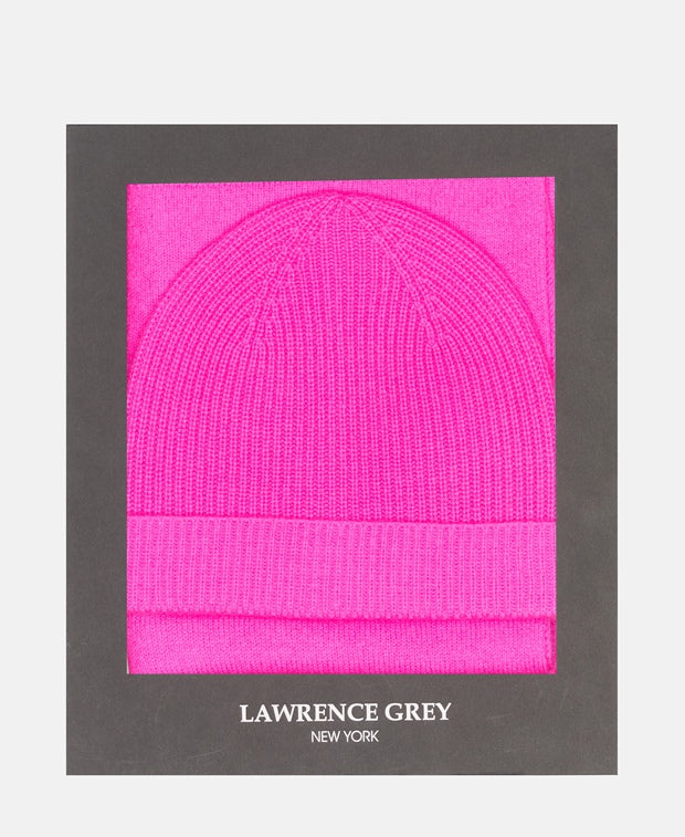 Kaschmir-Set aus Mütze und Schal