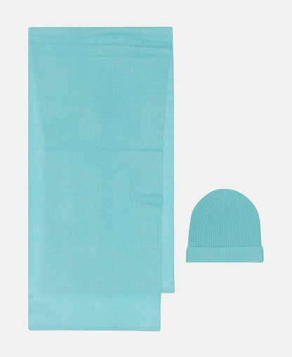 Kaschmir-Set aus Mütze und Schal