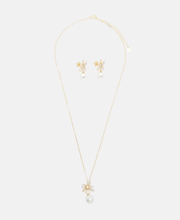 Set aus Halskette und Ohrstecker