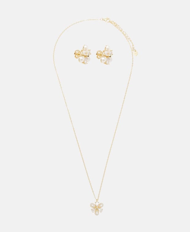 Set aus Halskette und Ohrstecker