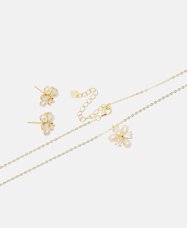 Set aus Halskette und Ohrstecker