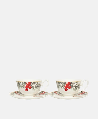 2er Set Kaffeetassen mit Untertasse