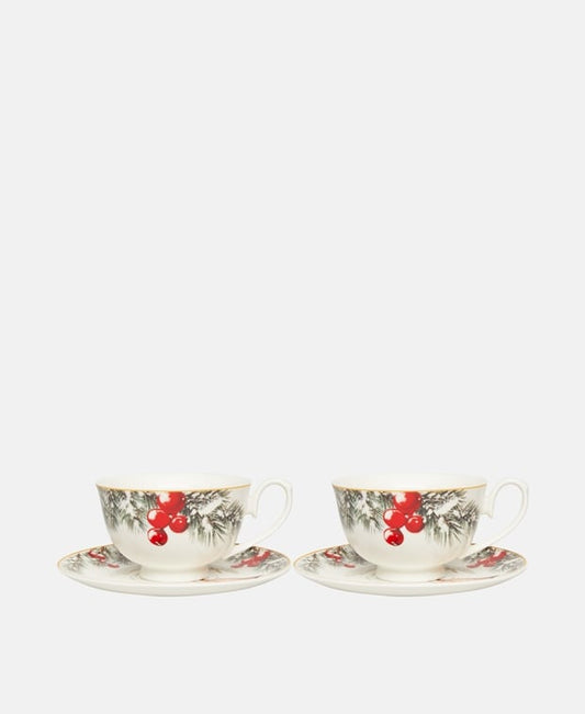 2er Set Kaffeetassen mit Untertasse
