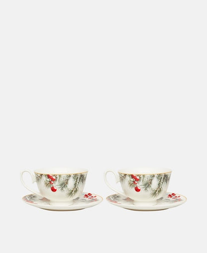 2er Set Kaffeetassen mit Untertasse