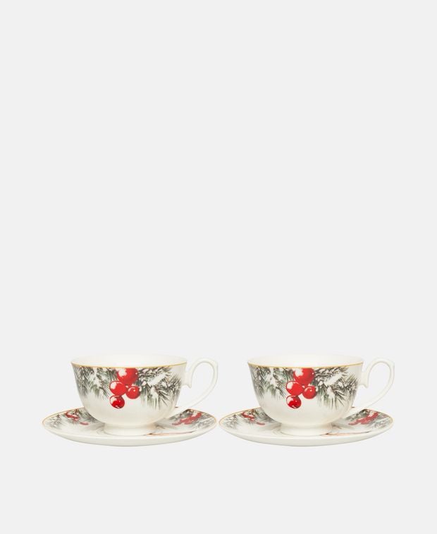 2er Set Kaffeetassen mit Untertasse
