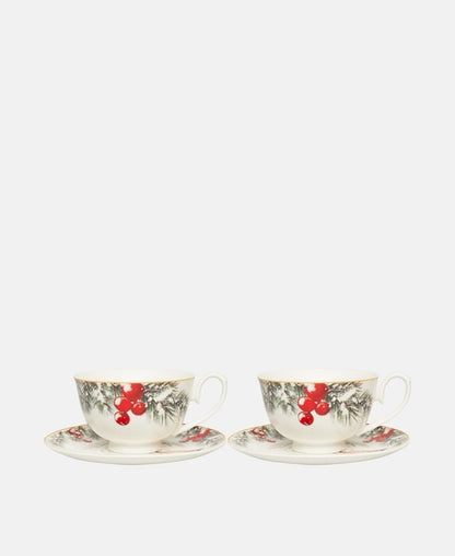 2er Set Kaffeetassen mit Untertasse
