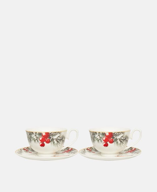 2er Set Kaffeetassen mit Untertasse