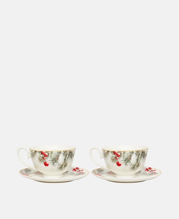 2er Set Kaffeetassen mit Untertasse