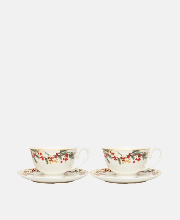 2er Set Kaffeetassen mit Untertasse