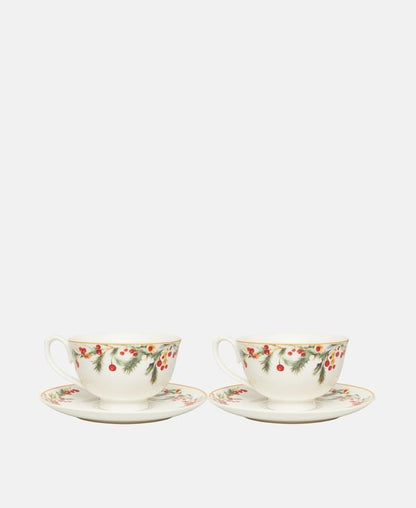 2er Set Kaffeetassen mit Untertasse