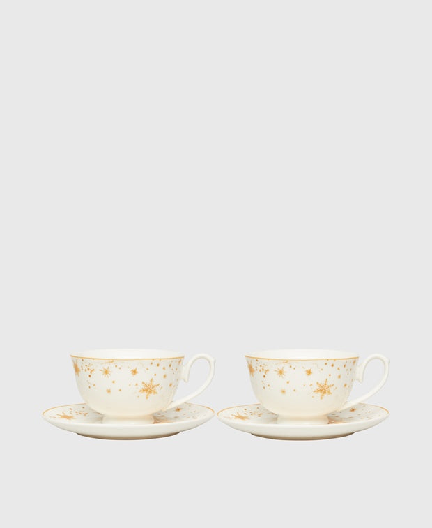 2er Set Kaffeetassen mit Untertasse