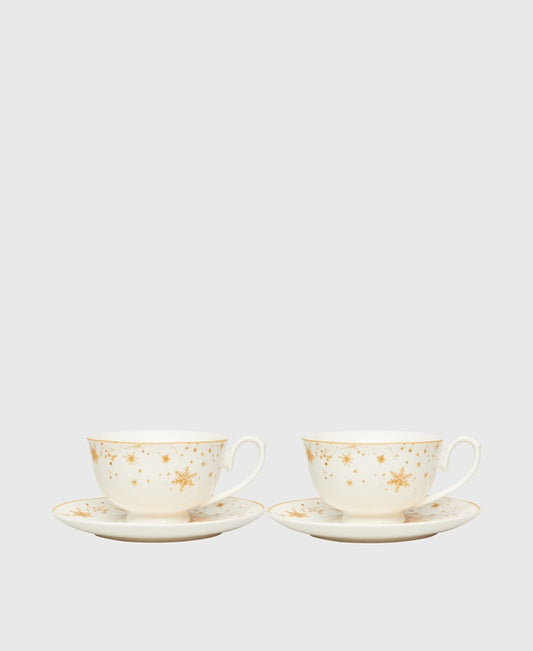 2er Set Kaffeetassen mit Untertasse