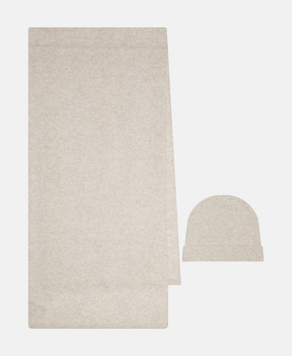 Kaschmir-Set aus Mütze und Schal