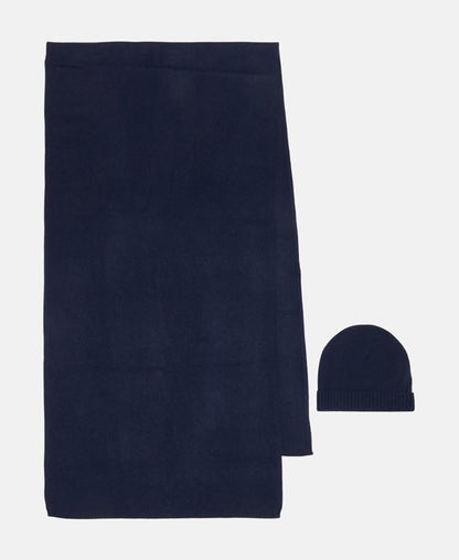 Kaschmir-Set aus Mütze und Schal