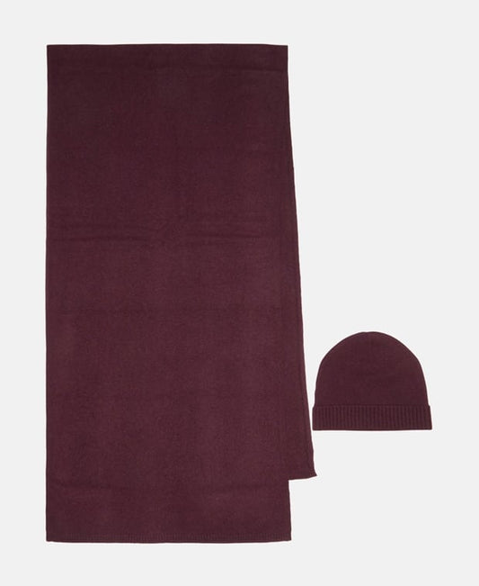 Kaschmir-Set aus Mütze und Schal