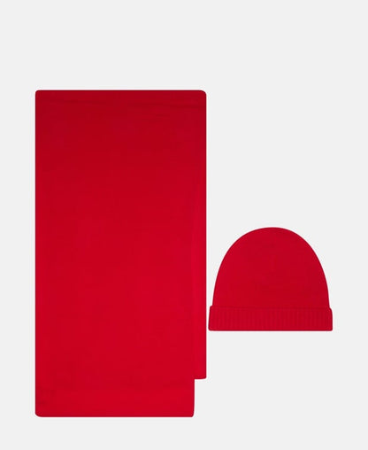 Kaschmir-Set aus Mütze und Schal