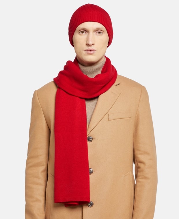 Kaschmir-Set aus Mütze und Schal