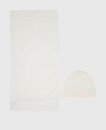 Kaschmir-Set aus Mütze und Schal