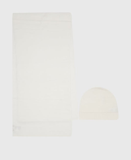 Kaschmir-Set aus Mütze und Schal