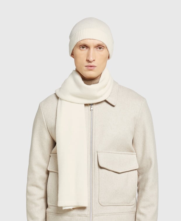 Kaschmir-Set aus Mütze und Schal