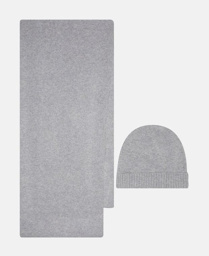 Kaschmir-Set aus Mütze und Schal