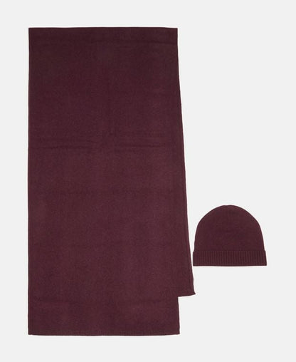 Kaschmir-Set aus Mütze und Schal