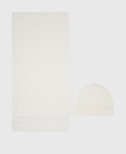 Kaschmir-Set aus Mütze und Schal