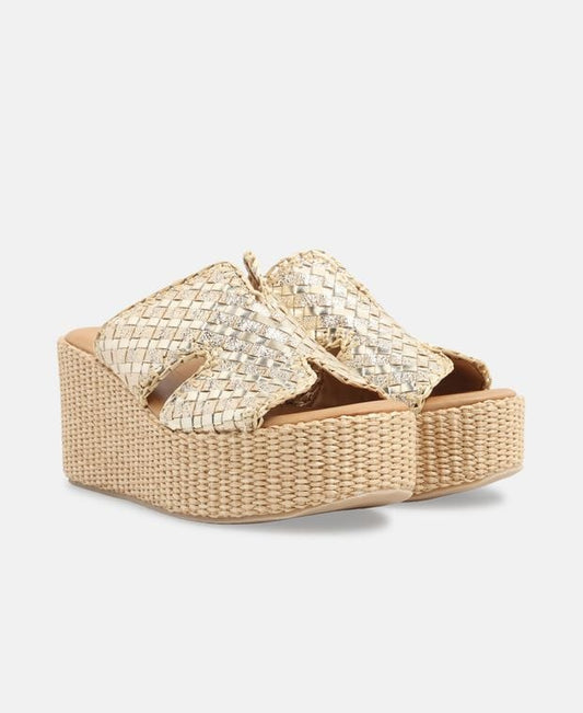 Wedged Mules Intrecciato