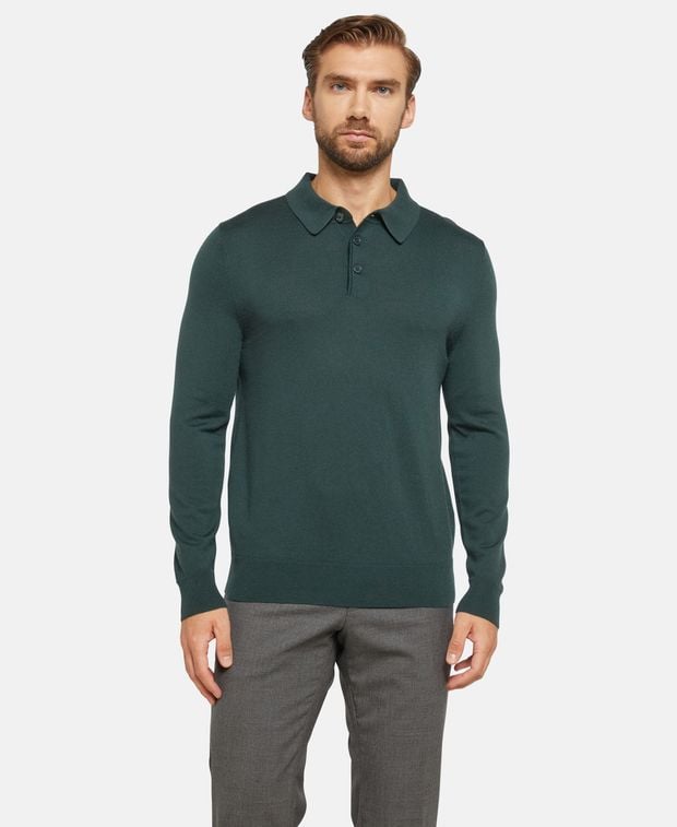 Langarm-Woll-Polo