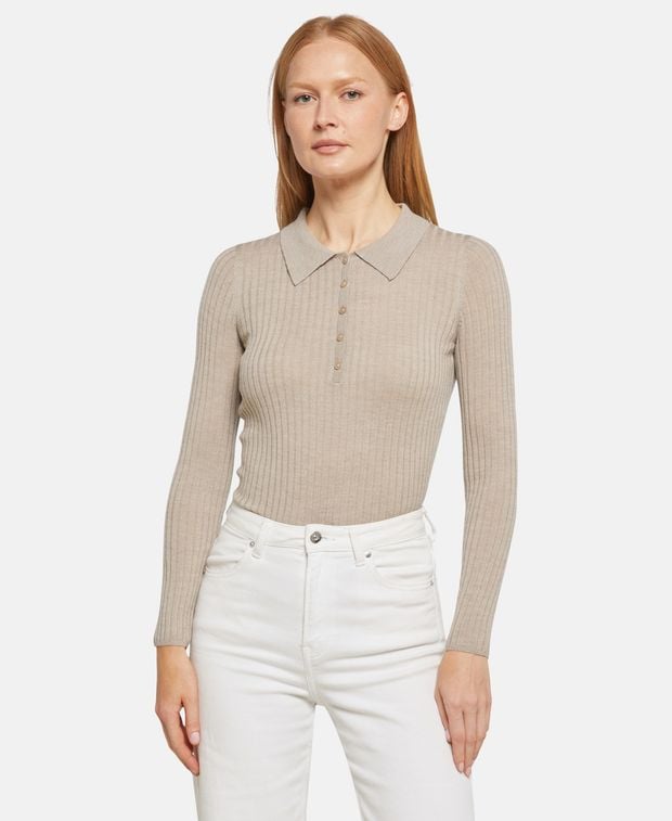 Langarm-Woll-Polo